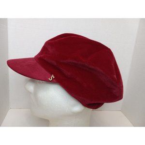 Fancet Red Large Velour Casual Outdoor Going Out Hippie Boho Newspaper Boy Hat
